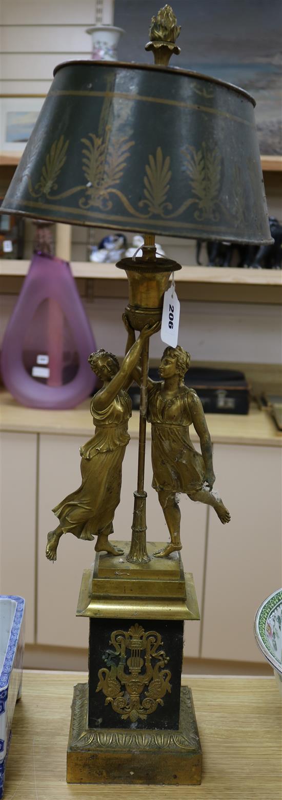 A 19th Century French ormolu Colza Style Lamp H.73cm